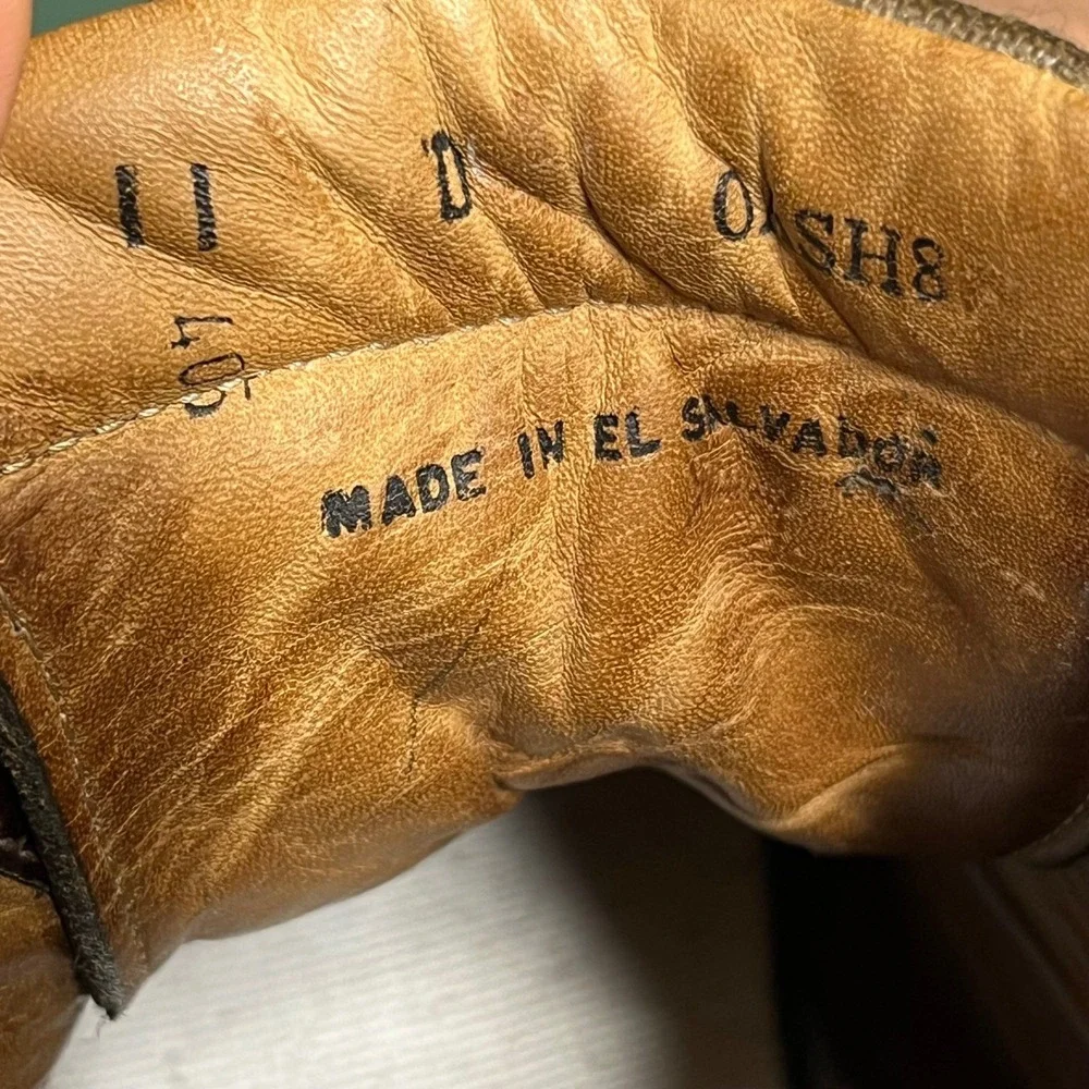 LL‎ Bean Men Dark Brown Leather Lace Up Chukka Boots Made in El Salvador Size 11